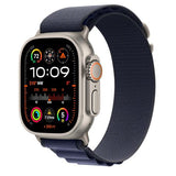 Bracelete Loop Alpine Apple para Apple Watch Ultra 49mm M - Azul Navy/Titânio Natural