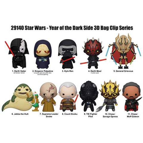 Acessório 3D Bag Clip Star Wars: Dark Side Villians - Series 6 - Monogram | Multiocio - Envio Aleatório