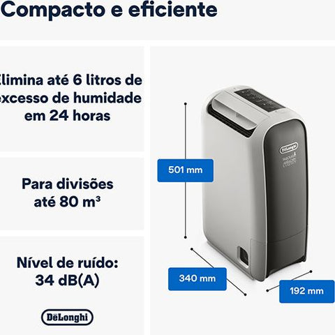 Desumidificador Delonghi Tasciugo AriaDry Light DNS65 | 18L/dia