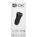 Carregador de Carro 4-OK 20W USB-C + USB