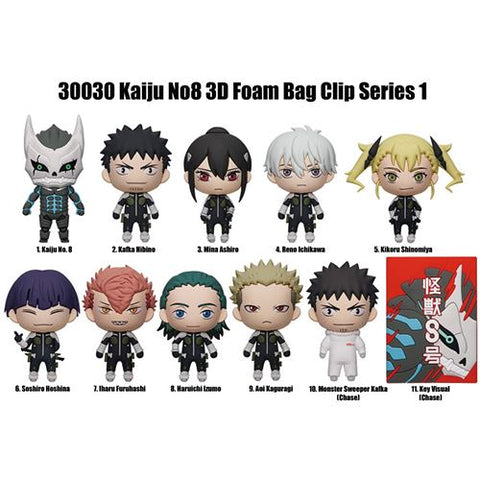 Acessório 3D Bag Clip Kaiju No.8 em Espuma - Series 1 - Monogram | Multiocio - Envio Aleatório