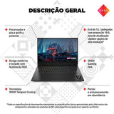 Computador Portátil Gaming HP Omen 16-C0002NP | 16,1'' | Radeon RX 6600M | Ryzen 7 5800H | 16GB | 512GB SSD