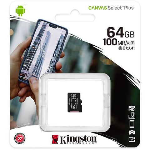 Cartão de Memória MicroSDXC Kingston Canvas Select Plus - 64GB