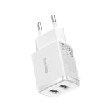 Carregador Compacto 2x USB Baseus 10.5W - Branco