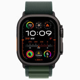 Apple Watch Ultra 2 GPS 49mm - Cellular - Titânio Preto | Bracelete Loop Alpine Verde Escuro - L