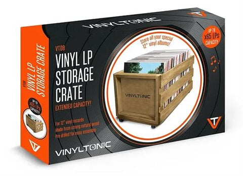 Caixa de Arrumação Vinyl Tonic VT08 Discos Vinil - Madeira Natural