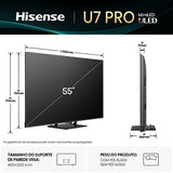 Smart TV Hisense 55 Mini-LED UHD 4K 55U7Q PRO - 140 cm