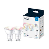 Lâmpada Smart WiZ TW LED Wi-Fi RGB 4.7W GU10 Pack 2 Unidades