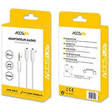 Cabo Áudio Splitter Jack 3.5mm Accsup - 0.2m - Branco