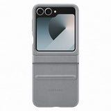 Capa Samsung em Pele para Galaxy ZFlip 6 - Cinza