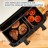 Air Fryer Moulinex Dual 5.2L + 3.1L EZ905D20 - Preto / Cinzento