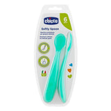 Colher de Silicone +6 Meses Azul - 2 Unidades - Chicco
