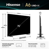 Smart TV Hisense 75 LED UHD 4K 75A6Q - 189cm