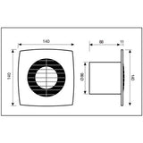 Extrator WC Junex EJ 8 | 86 mm | 70 m³/h | Branco