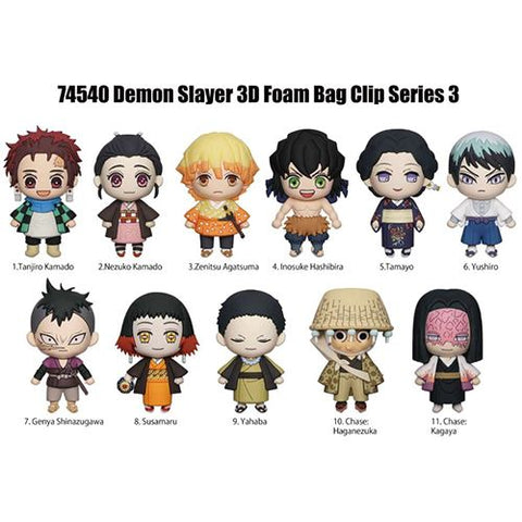 Acessório 3D Bag Clip Demon Slayer: Kimetsu no Yaiba - Series 3 - Monogram | Multiocio - Envio Aleatório