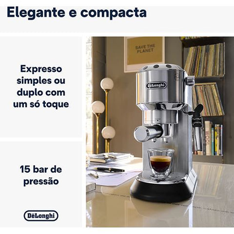 Máquina de Café Manual De'Longhi Dedica Style EC685.M - Metal