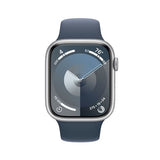 Apple Watch Series 9 GPS 45mm - Cellular - Alumínio Prateado | Bracelete Desportiva Azul trovoada - S/M