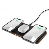Carregador Qi Woodcessories Multipad 3 em 1 30W - Nogueira