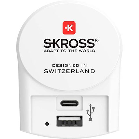 Adapatador Tomada Skross Europe 1 USB | 1 USB-C - Branco