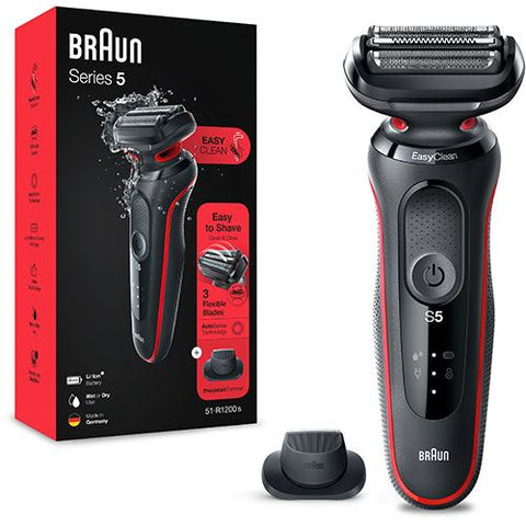 Máquina de Barbear Elétrica Braun S5 51-R1200 S - Vermelho