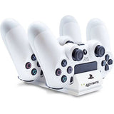 Carregador Duplo 4Gamers para Comandos PS4 - Branco