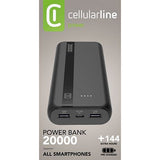 Powerbank Cellular Line Power 20000mAh - Preto