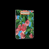 Flipsuit Card Toiletpaper para Samsung Galaxy Z Flip5 - Azul com Padrão Rosas