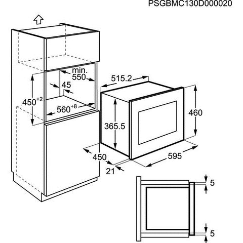 Micro-ondas Encastrar AEG MSB2548C-M | 25 L | 900 W - Aço inoxidável