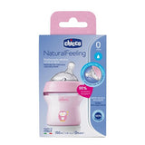 Biberão Natural Feeling 150ml +0 Meses - Rosa - Chicco