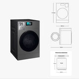 Máquina de Lavar e Secar Roupa Samsung WD18DB8995BZT2 | 18/11 Kg | AI |1000 RPM | A | Look Inox