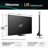 Smart TV Hisense 55 Mini-LED ULED 4K 55U8Q - 140cm