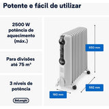 Radiador a Óleo Delonghi TRRS1225 | 2500 W | 12 Elementos | Branco