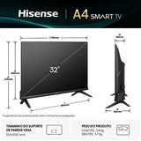 Smart TV Hisense 32 LED HD 32A4Q - 81cm