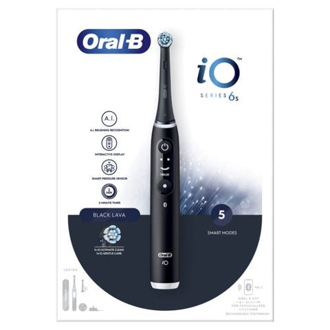 Escova de Dentes Elétrica Oral-B iO 6S + Estojo de Viagem - Preto