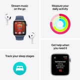 Apple Watch SE 2024 GPS 44mm - Cellular - Alumínio Luz das estrelas | Bracelete Desportiva Luz das estrelas - S/M