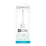 Adaptador 2 em 1: Carregador + Audio 4-OK para Apple iPhone SE 2020