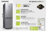 Frigorífico Combinado Samsung RB34C671DS9 | 185,3x59,5x65,8 cm | 344 L | D | Inox