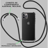 Capa 4-OK + Cordão para Apple iPhone - Preto