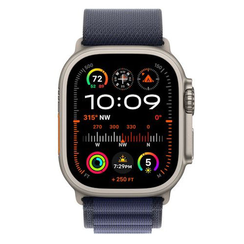 Bracelete Loop Alpine Apple para Apple Watch Ultra 49mm M - Azul Navy/Titânio Natural