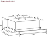 Exaustor Telescópico Jocel JEGA007957 | 60 cm | 350 m³/h | 65 db | Aço Inoxidável