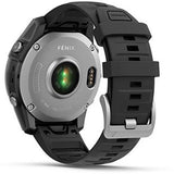 Relógio Desportivo Garmin Fenix E 47mm - Aço Inoxidável com Bracelete Preta em Silicone