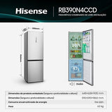 Frigorífico Combinado Hisense RB390N4CCD | 186x59,5x59 cm | 304 L | D | Inox