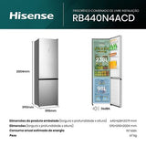 Frigorífico Combinado Hisense RB440N4ACD | 200,4x59,5x59 cm | 336 L | D | Inox