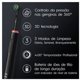 Escova de Dentes Oral-B Pro 3 3500 Design Edition Preta 1Un
