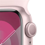 Apple Watch Series 9 GPS 41mm - Alumínio Rosa | Bracelete Desportiva Rosa Claro - M/L