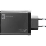 Carregador Cellularline Nano Gan 3x USB-C + 1x USB-A 100W Preto