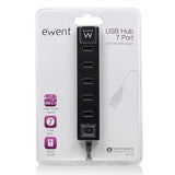 Hub USB Ewent USB 2.0 7 Portas + Switch ON/OFF (EW1130)