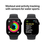 Apple Watch Series 10 GPS 46mm - Alumínio Preto brilhante | Bracelete Desportiva Preto - S/M