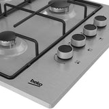 Placa a Gás Beko HIGG 64103 SXN | Gás Butano/Propano | 58 cm | 4 Zonas | Aço inoxidável