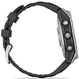 Relógio Desportivo Garmin Fenix E 47mm - Aço Inoxidável com Bracelete Preta em Silicone